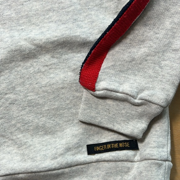 Finger in the nose retro stripe navy and red pullover - Picture 3 of 4